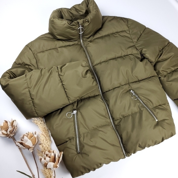 ALTAR'D STATE Green Puffer Coat Women's Sz Med - Picture 6 of 15